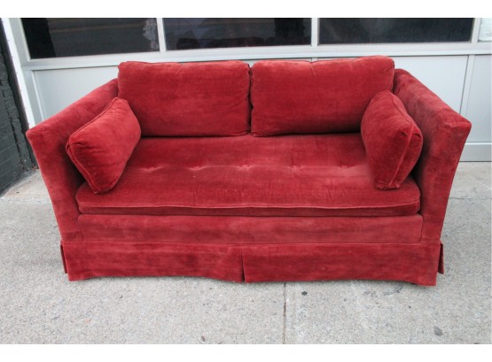 FANTABULOUS Red Glam Velvet Loveseat, You Know That You NEED It!