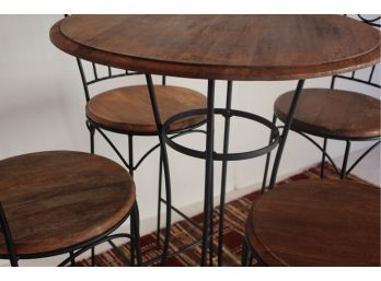 Awesome Hi Boy Wrought Iron Bar Height Table + 4 Stool Set (SALTERINI?), You Don't Want To Miss This!!