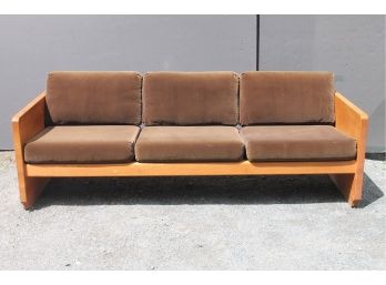 Brown Velvet DANISH MODERN Sofa. Definitely MID CENTURY, MCM!!