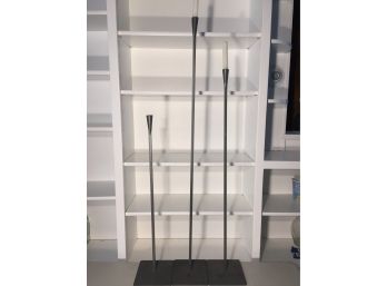 Three Tall Iron Candle Holders