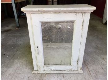 Antique Wall Medicine Cabinet With Beveled Glass Mirror