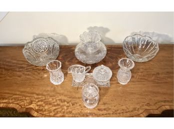 Cut And Pressed Glassware Lot