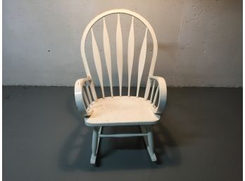 White Rocking Chair With Bentwood Arms
