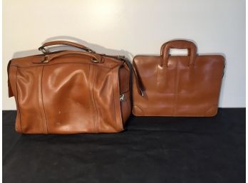 Leather Attache And Thin Brief Case