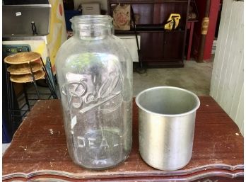 Four Gallon Ideal Ball Jar And Stainless Pot