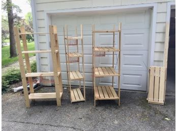 Four Wooden IKEA Utility Shelves