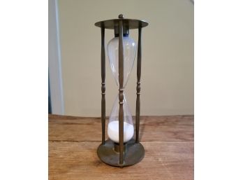 Vintage Brass & Glass Hourglass