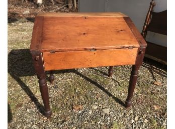 Antique Country Pine Schoolmaster Writing Table