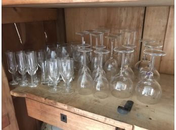 Large Assortment Of Elegant Drinking Glasses