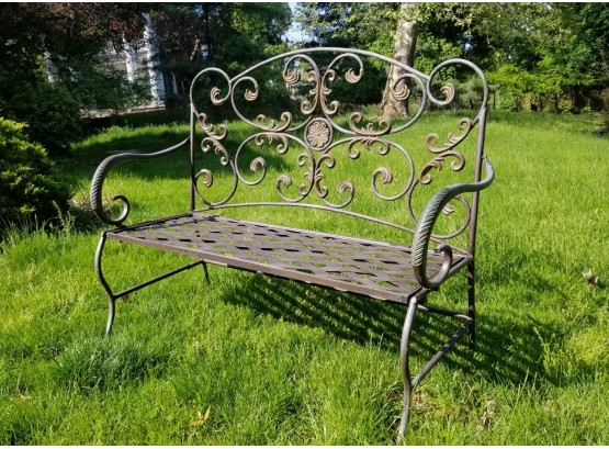 Vintage Wrought Iron Garden Bench (Collapsible!) #1
