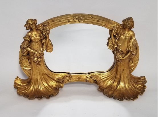 Antique Cast Brass Mirror