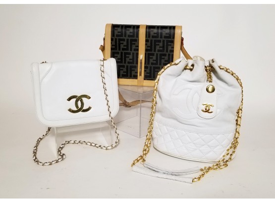 Authentic Luxury Ladies Handbags Featuring 2 Chanels & 1 Fendi - $5000 + Retail Value!