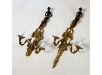 Vintage Brass And Bronze Sconces - AS IS