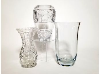 3 Glass Vase Featuring Villeroy & Boch