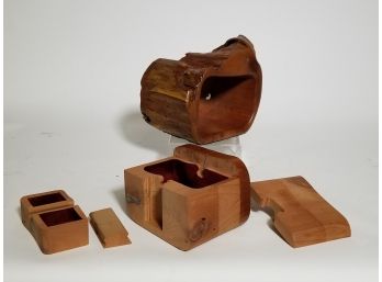 Vintage Carved Wood Puzzle Box