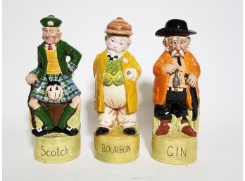 3 Vintage Whimsical Figural Liquor Bottles