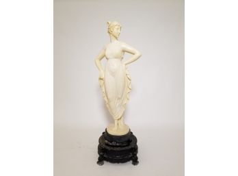 Vintage Bisque Figurine Of A Woman, Possibly Wedgwood