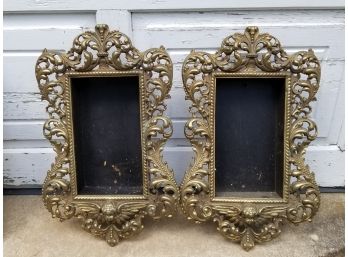 Pair Of Antique Victorian Gilded Shadow Box