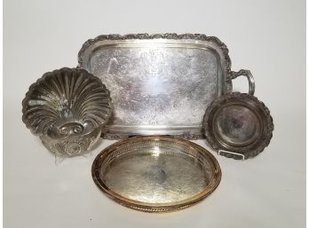 4 Pieces Silver Plated Servingware