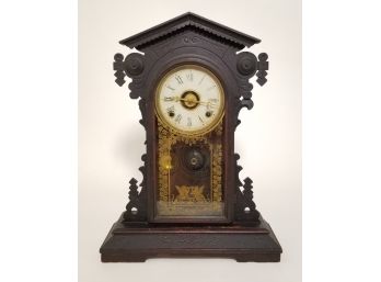 Antique Wooden Mantle Clock