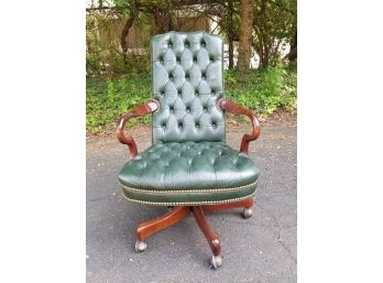 Leather And Walnut Executive Chair