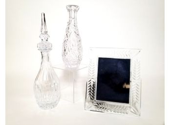 Waterford Crystal Photo Frame + 2 Crystal Decanters