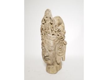 Antique 'Kwan Yin' Goddess Of Mercy Stone Bust