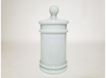 Vintage Milk Glass Lidded Apothecary Canister