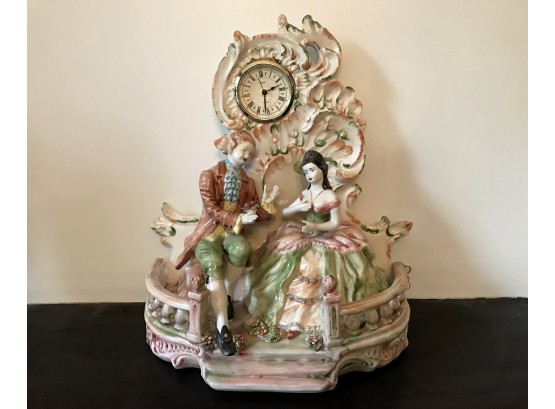 Vintage Capodimonte Porcelain Figural Clock