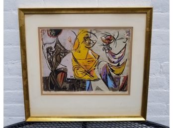 Vintage Abstract Print, Signed