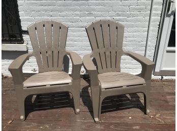 Pair Of Contemporary Adirondack Patio Chairs In Grey