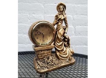 Vintage Gilt Figural Mantel Clock