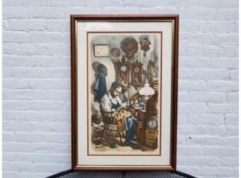 Hand Colored Print, Signed, J. Holtz