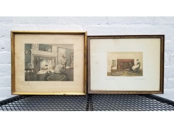 Vintage Fred Thompson Lithograph 'Spinning Days'