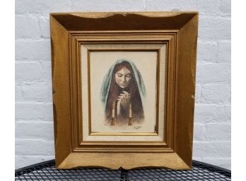 Vintage Hand Colored Carving