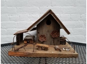 Charming Folk Art Miniature 'Homestead' Bird House