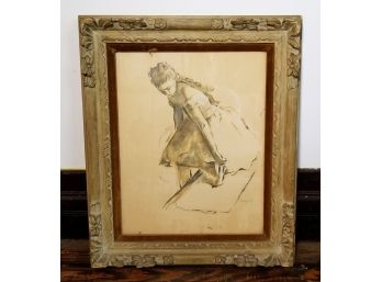 Vintage Framed Reproduction Of Sketching By Degas