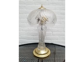 Vintage Fine Cut Crystal & Brass Table Lamp