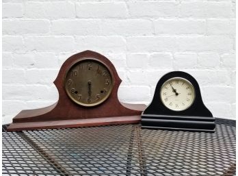 2 Handsome Mantel Clocks, 1 Mechanical 1 Quartz (As Is)