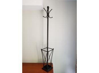 Contemporary Oil Rubbed Bronze Coat/Hat Stand With Umbrella Holder