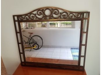 Large Vintage Wrought Iron Frame Hallway Mirror