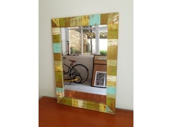 Large Coastal Shabby Distressed Wooden Frame Mirror