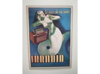 Framed Vintage Italian Radio Advertisement Poster