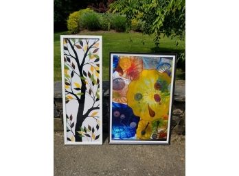 2 Contemporary Unsigned Organic Forms Art