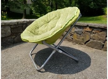 Contemporary Foldable Moon Chair With Microfiber Cushion
