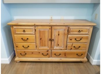 Rustic Pine Wooden Credenza Or Chest Of Drawers