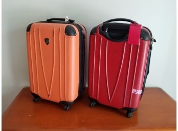 2 Well Loved Hardshell Travel Suitcases