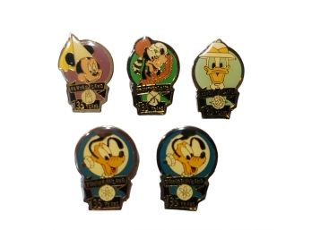 Lot Of 5 Disney 35th Anniversary Souvenir Pins