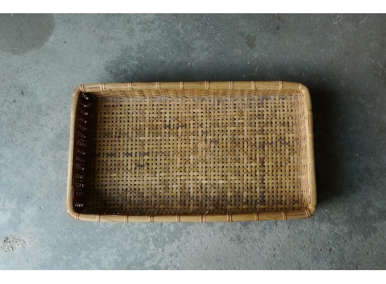 Interesting Vintage Rectangular Chinese Basket (Cat Bed Potential!)
