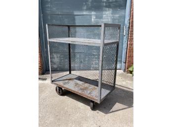 Vintage Industrial Steel Metal Cart